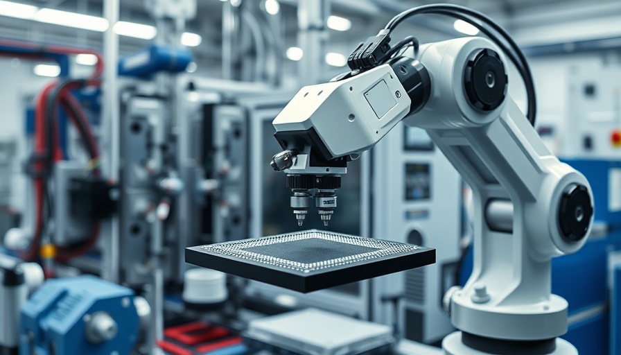 Robotic arm in semiconductor lab illustrating US government interests.