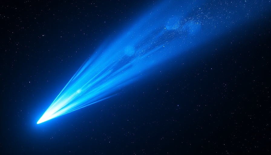 Komet 3I/Atlas in deep space with glowing nebula tail.