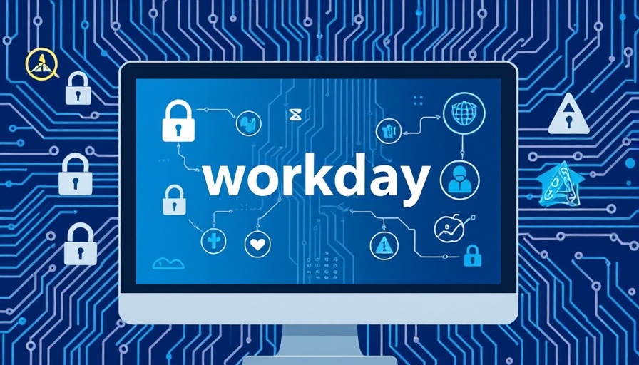 Datenschutzvorfall bei Workday Illustration with security symbols and alerts.