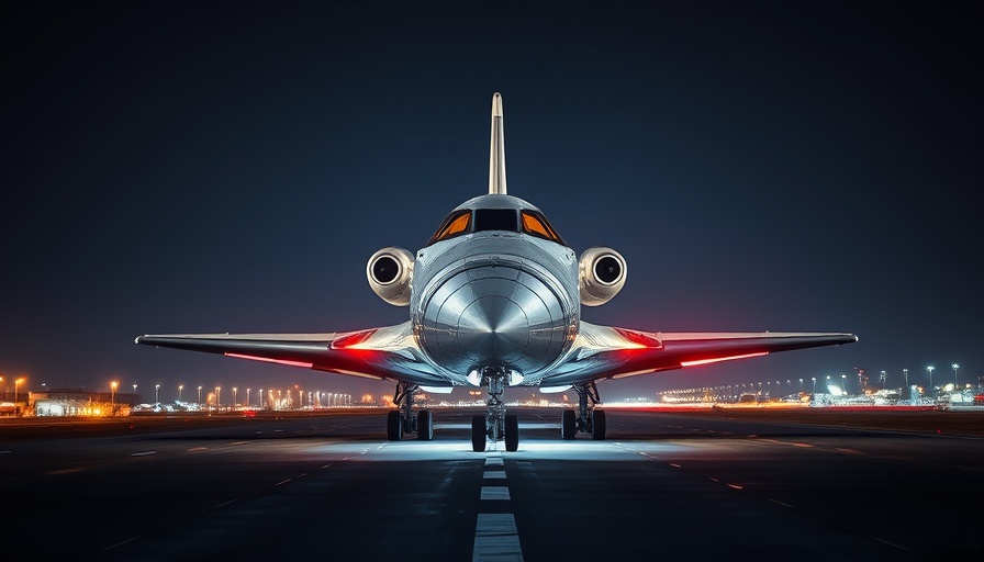 Futuristic space shuttle on a runway at night, Laserkommunikation und Quantensensoren im All