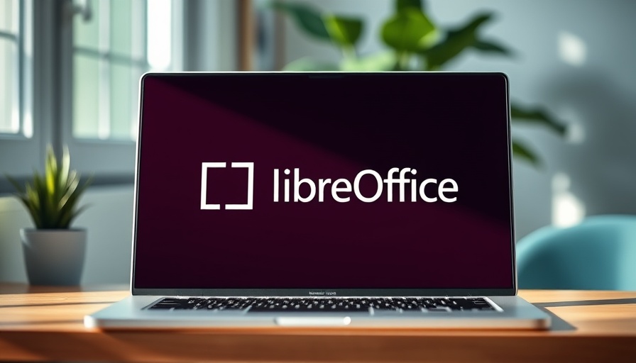 LibreOffice 25.8 Update displayed on laptop screen.