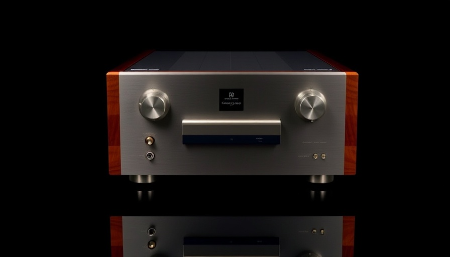 Accuphase C-57 Phono-Vorverstärker on black surface, elegant design.