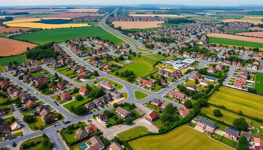 Aerial view of suburban Stormarn with modern housing.