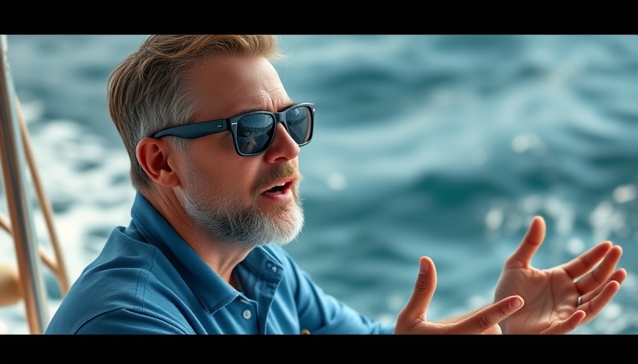 Korallenriffe schützen: Marine biologist speaking on a boat.