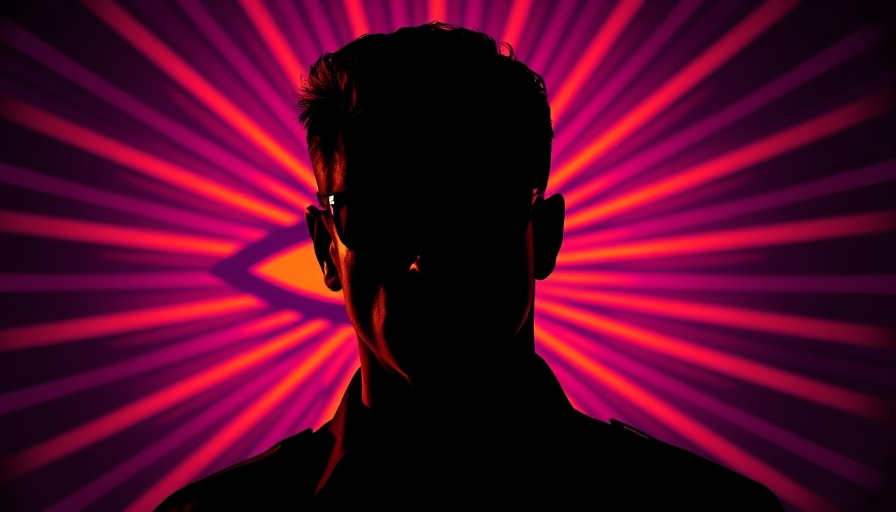 Silhouette of police officer with eye emblem, vibrant background, Michigan Supreme Court digitale Durchsuchungsbefehle.