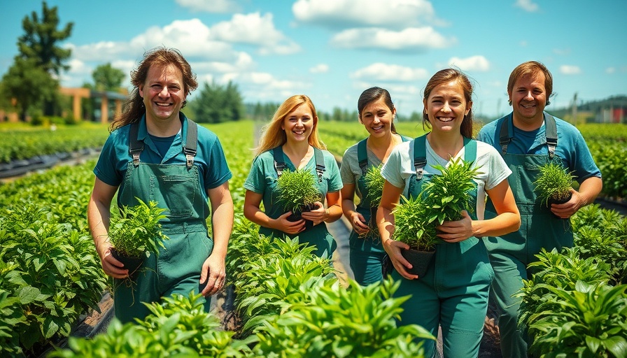 Workers in a Forstbaumschule in Sierra Leone carrying plants.