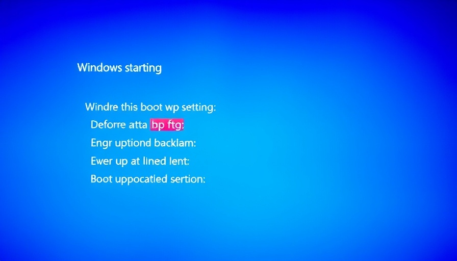 Windows startup options on a blue screen for USB stick booting.