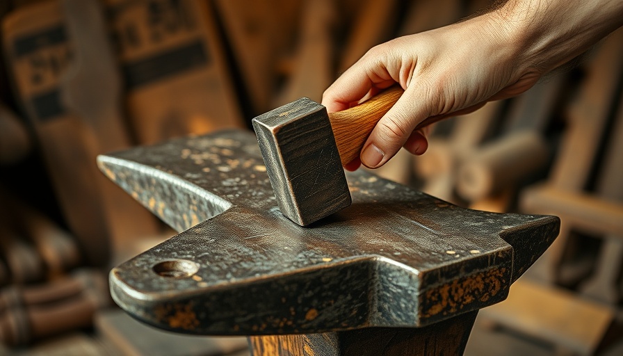 Close-up of hammer on anvil in workshop, Amboss Bestellungen Amazon Herausforderung.
