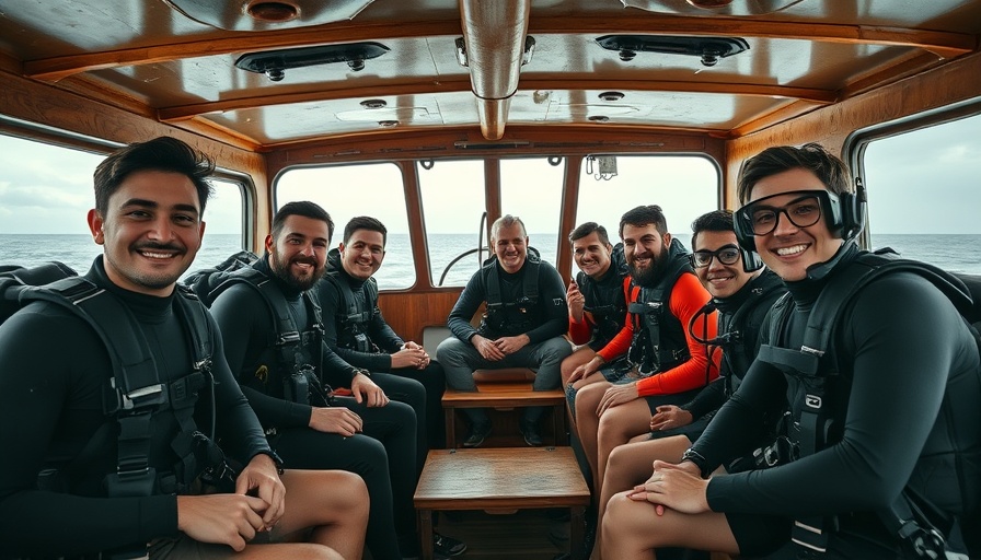 Divers preparing on a boat in the ocean, related to Mikroben beim Tauchen.