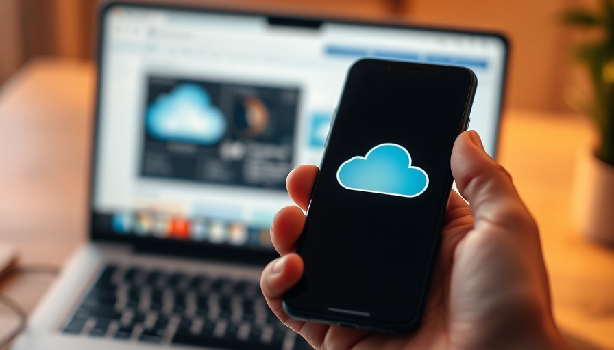Smartphone with cloud icon and laptop in background, Word speichert automatisch in der Cloud.