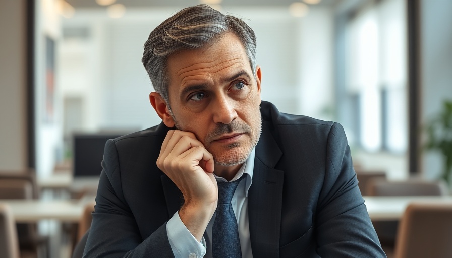 Thoughtful professional man considering Alterskontrollen im Internet.