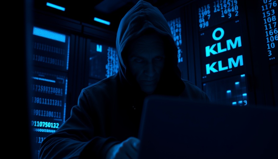 Datendiebstahl beim Dienstleister von Air France und KLM illustration, hacker in dark room.