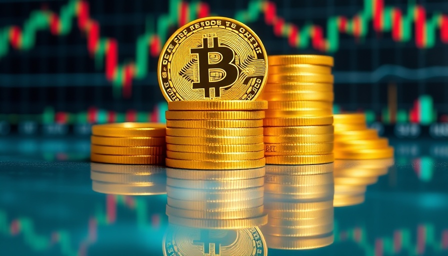 El Salvador schützt Bitcoin-Reserven mit goldenen Bitcoin-Münzen und Chart.