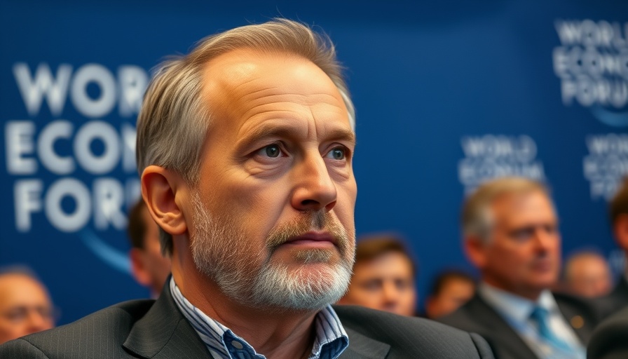 Middle-aged man with contemplative look at economic forum