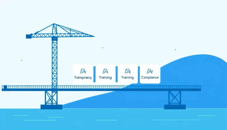 AI-Readiness in Unternehmen illustration with crane and bridge