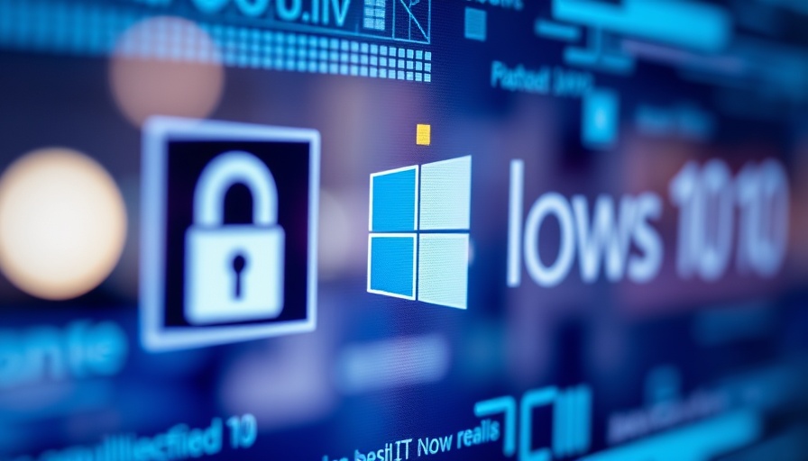 Windows 10 logo with security icons representing admin mode.