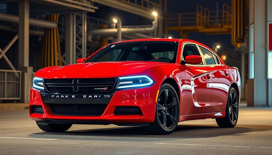 Dodge Charger EV parked at night in urban setting