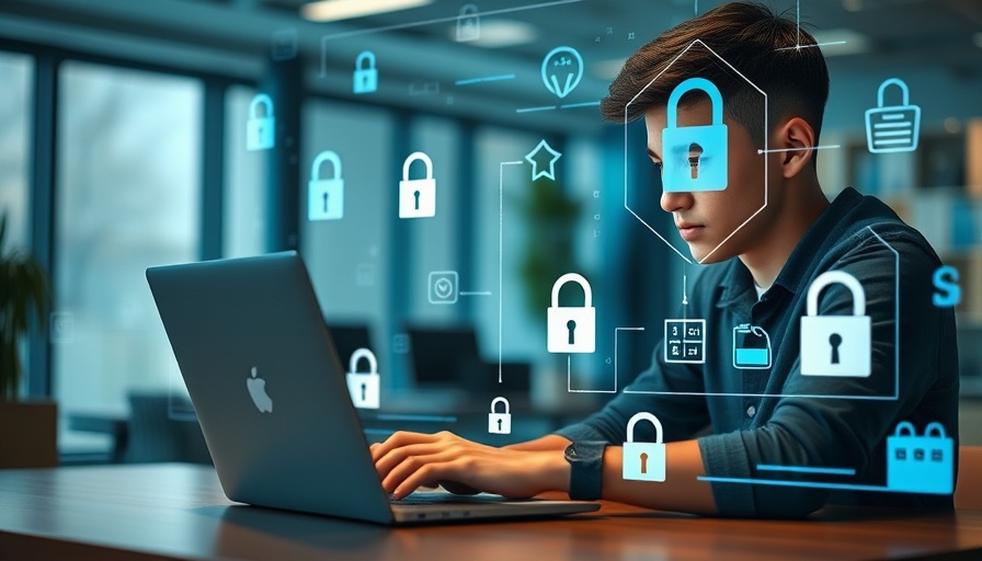 Cyber Resilience Act concept with person using laptop and security graphics.
