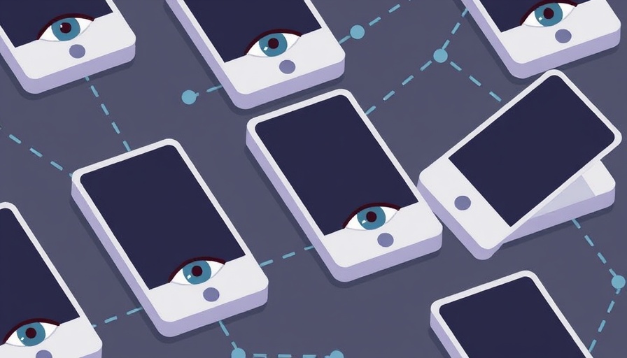 Illustrative phones with eye symbols depict privacy rights concerns.