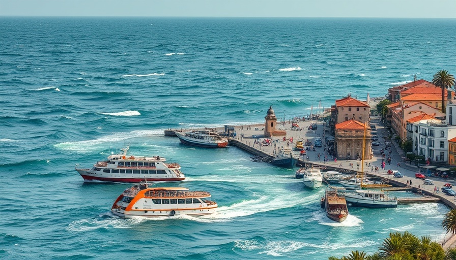 Fähren nach Helgoland at a bustling harbor with turbulent sea.