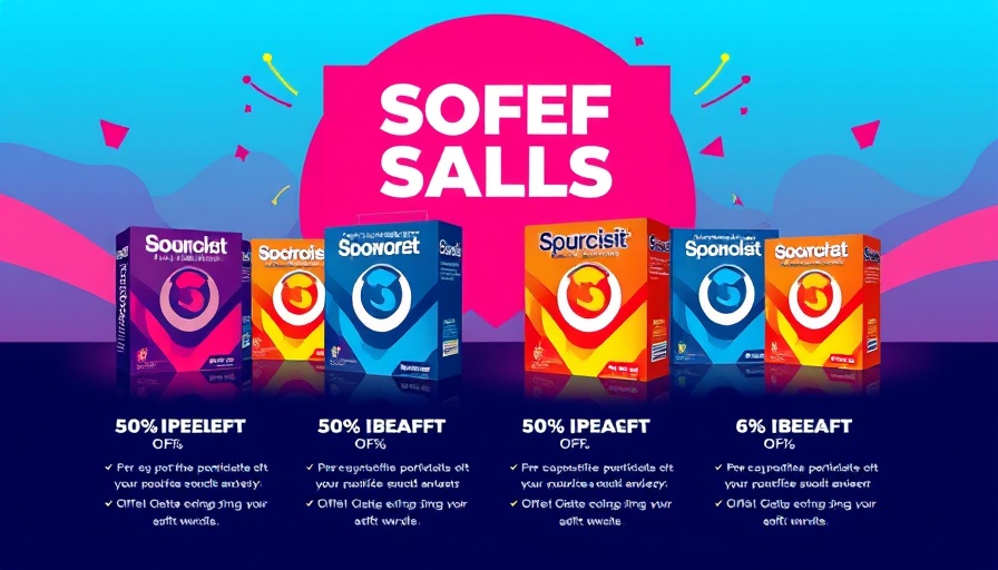Software kostenlos herunterladen, colorful software promotion layout with discounts.