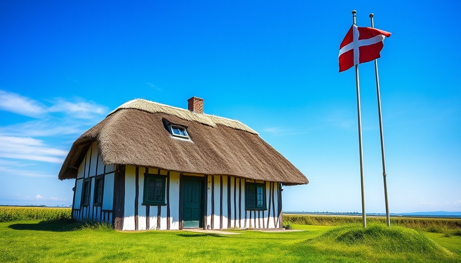 Gericht stärkt Urlaubsrechte mit dänischem Ferienhaus und Flagge.
