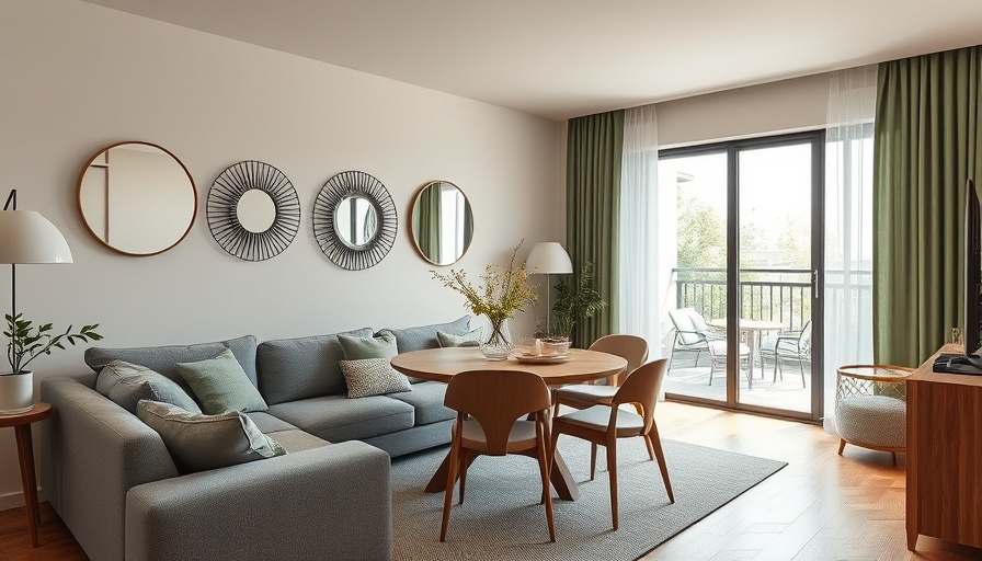 Stylish living room with balcony, part of Bauprojekt auf Sylt.