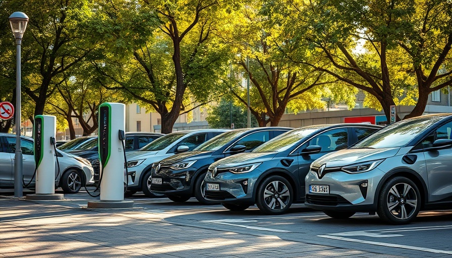 E-Auto laden in Ahrensburg at a charging station among greenery.