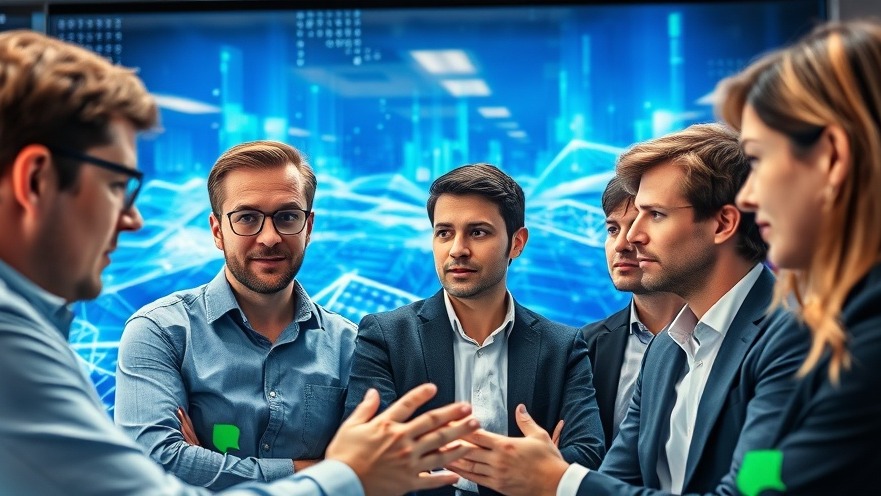 German professionals discussing cybersecurity and Datenschutz in a modern office.