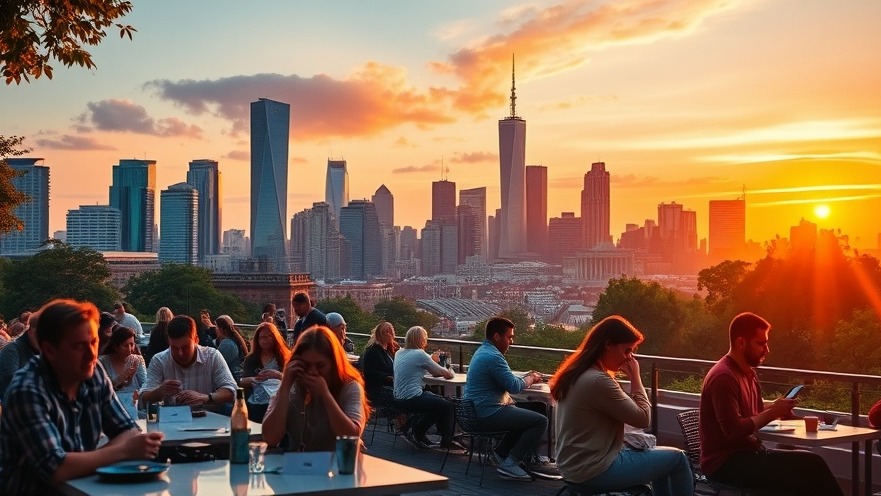 Vibrant city skyline at sunset, highlighting schnelles Internet Stormarn usage.