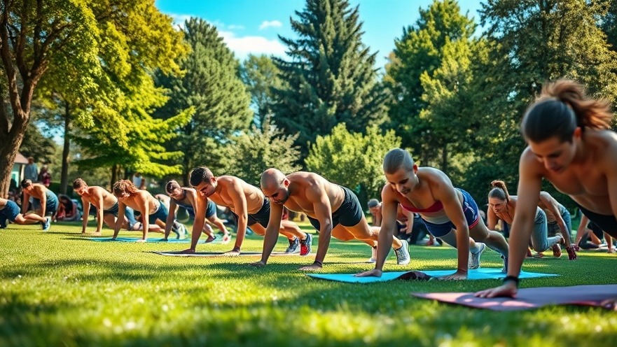 Diverse group practicing plank exercises outdoors to Rumpfmuskulatur stärken.