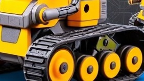 Colorful robot toy showcasing STEM education, interactive toy for kids.