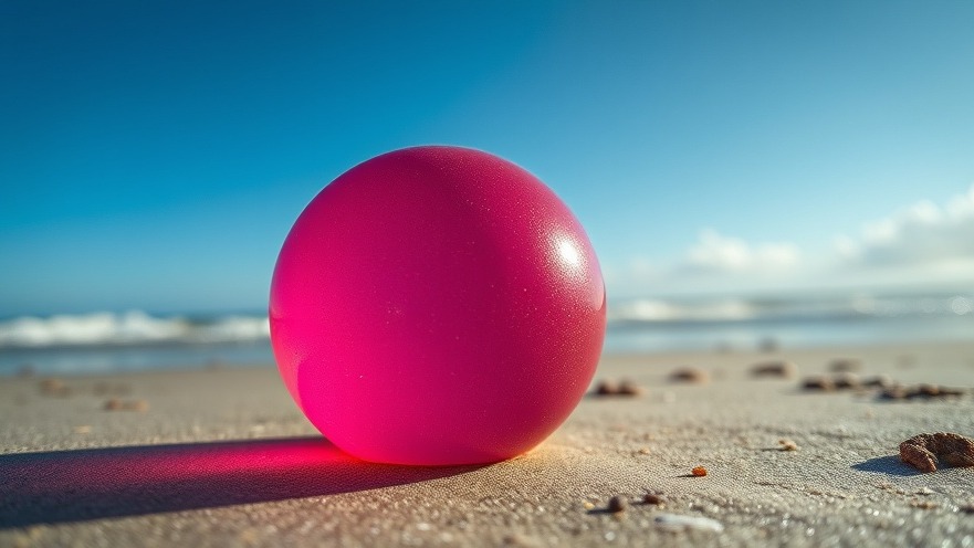 Bunter Regenbogenball am Strand fördert kinderfreundliche Aktivitäten und motorische Fähigkeiten.