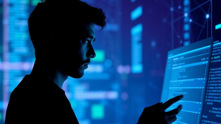 Contemplative silhouette by glowing screen exploring Sexarbeit and Datenschutz.