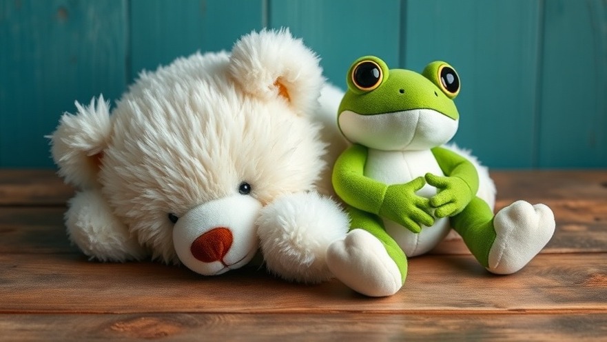 Fluffy bear and frog plush toys, perfect Wärmekissen for kids' health and play.