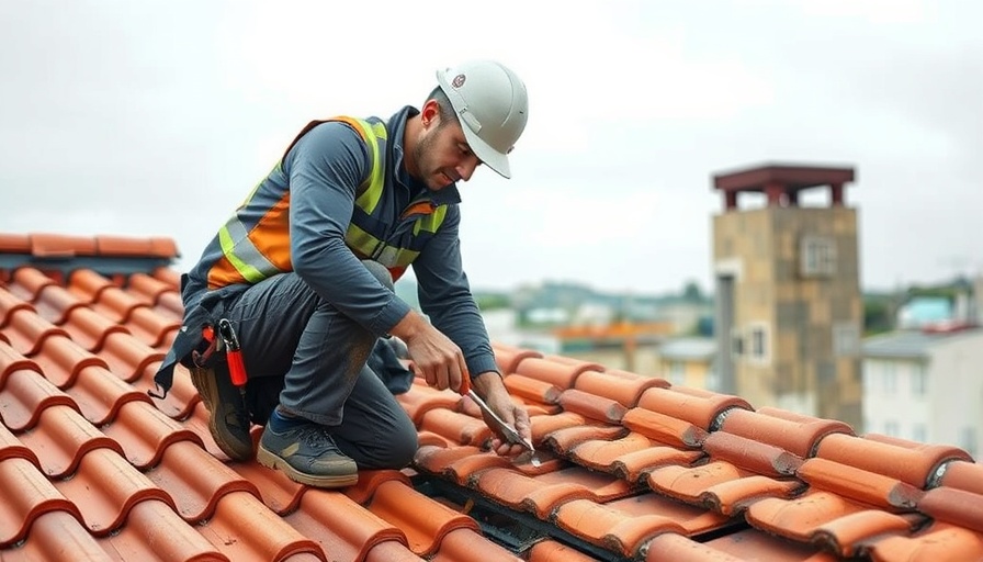 Roofer on tiled roof conducting inspection, Choosing a roofing contractor in Connecticut.