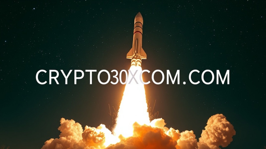 Rocket launch with Crypto30x.com TNT text, night sky.