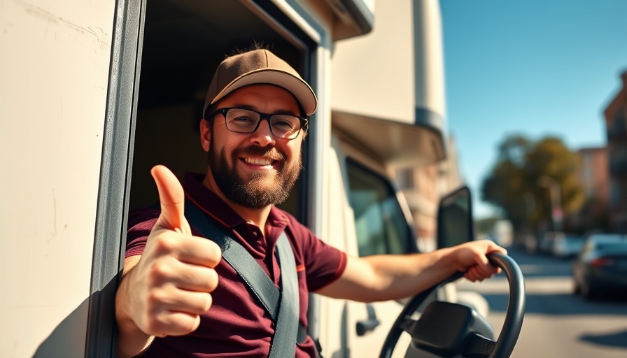 Enthusiastic moving company driver helping you settle into your new home quickly.