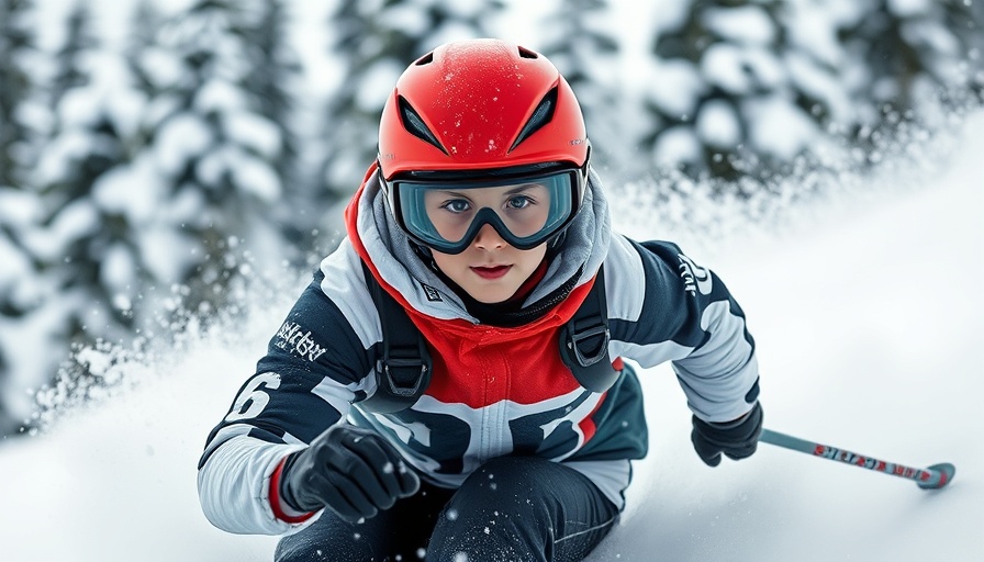 Young skier racing down snowy slope at top ski destination.