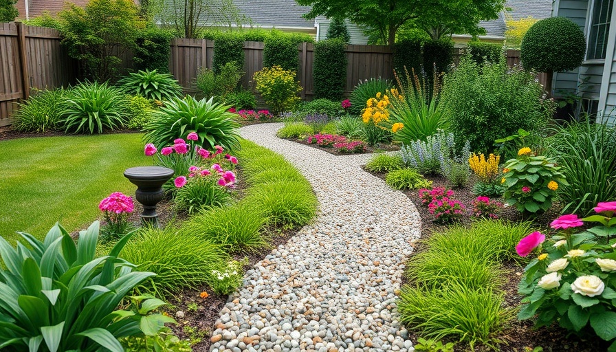 Lush garden drainage tips for homeowners featuring gravel system