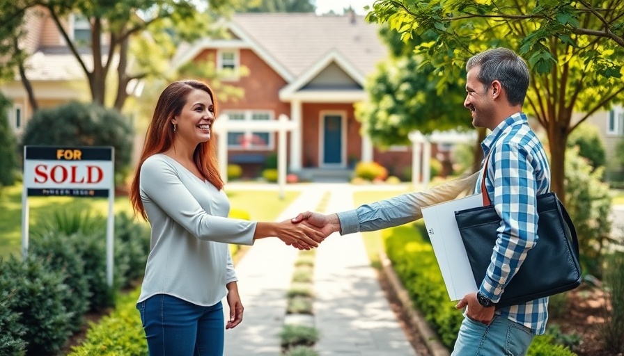 Buyers Agent in Adelaide meeting clients outside sold home.