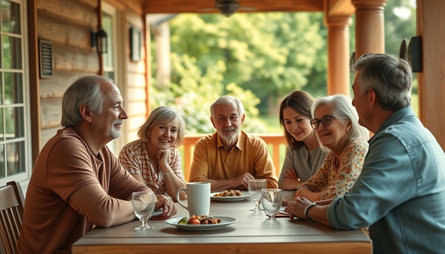 Multi-generational family enjoying summer on a sunlit porch.