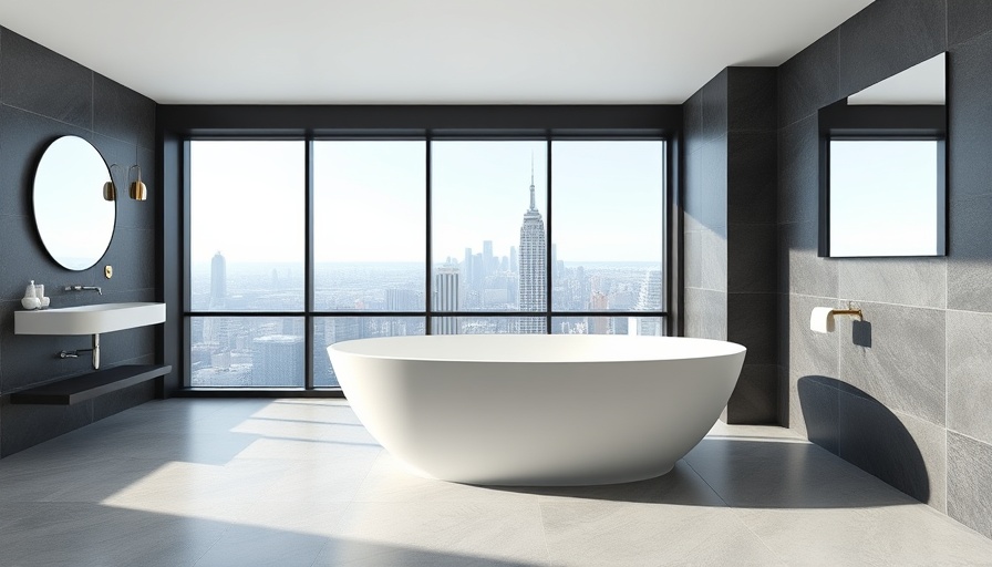Modern bathroom with freestanding tub, enhancing bathroom renovation value.