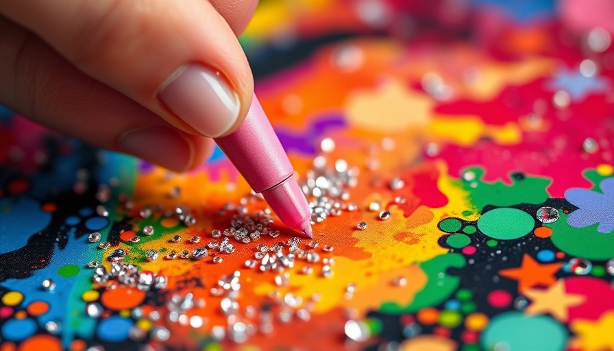 Close-up of Paint With Diamonds application with expert technique.