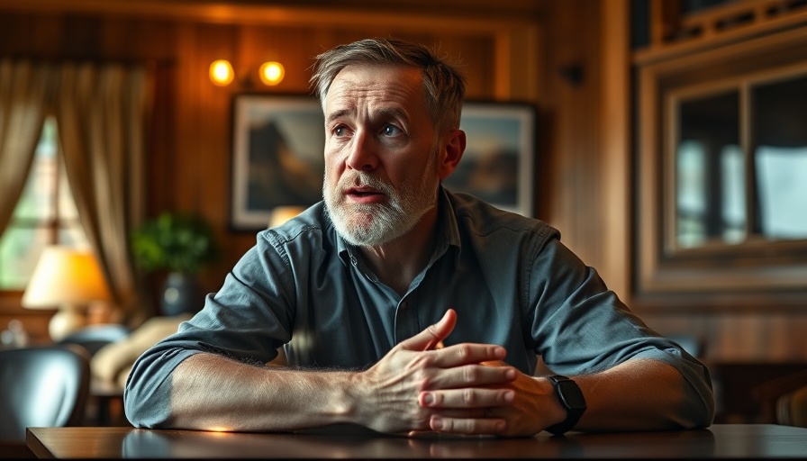 Middle-aged man discussing better sleep morning routine in a cozy setting.