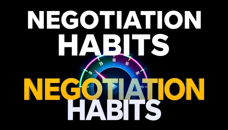 Graphic with negotiation habits and colorful gauge, negotiation habits for success.