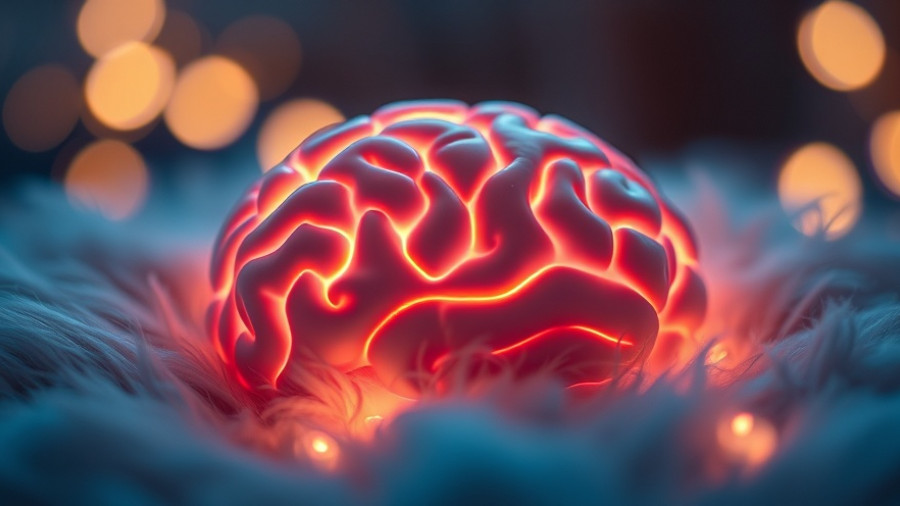 Glowing brain on bed symbolizing good sleep brain health.