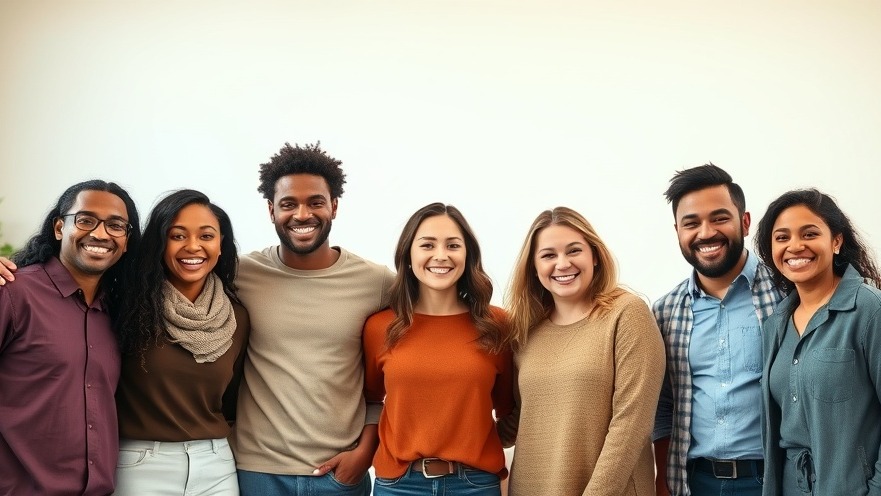 Smiling diverse group showcasing health benefits of fermented foods and probiotics.