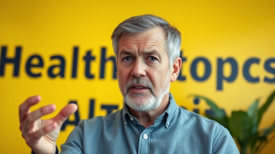 Middle-aged man discusses sleep health amid a public wellness crisis.