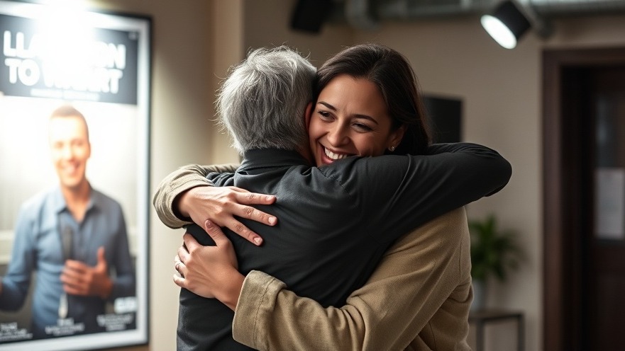 Warm embrace in wellness and authenticity, capturing a candid moment indoors.